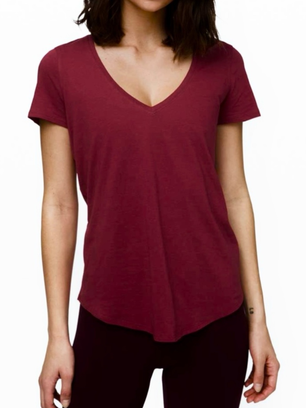 Lululemon - Love Tee V - Dark Red - Size